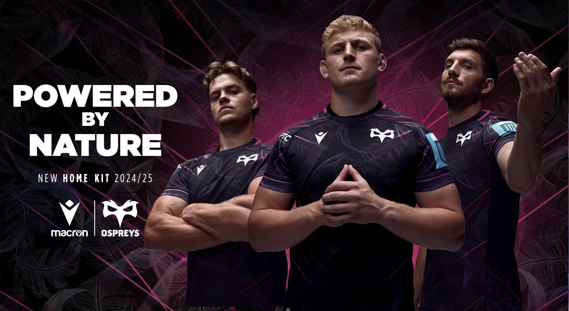 Macron’s new Home Kit for the Ospreys features the feathers of the raptor 